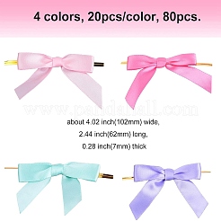 80Pcs 4 Colors Polyester Packaging Ribbon Bows&nbsp;AJEW-GF0003-17