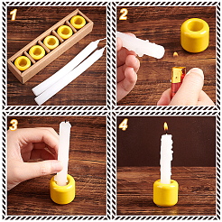 磁器キャンドルホルダー  キャンドルジャー  コラム  ゴールド  3.2x3.2cm  内径：1.7のCM  5個/箱&nbsp;DJEW-WH0015-24C