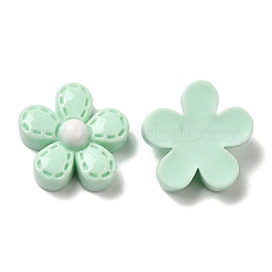 オペーク樹脂カボション  花  ミックスカラー  15x15x6mm&nbsp;X-RESI-K027-19