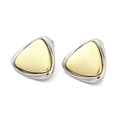 Two Tone Triangle Brass Stud Earrings for Women&nbsp;EJEW-U057-01G