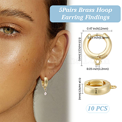5Pairs Brass Hoop Earring Findings&nbsp;KK-ME0002-51