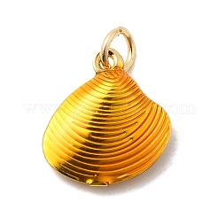 Brass Enamel Shell Charms&nbsp;KK-A268-08G