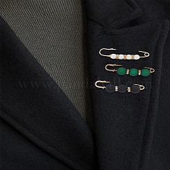 6Pcs 3 Colors Imitation Pearl Safety Pin Brooches&nbsp;JEWB-LP0004-98