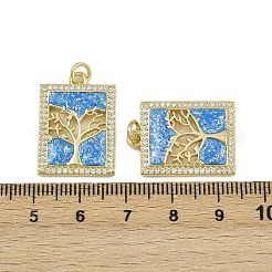 Brass Micro Pave Cubic Zirconia Enamel Pendants&nbsp;KK-L249-03G