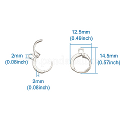 真鍮製フープピアスパーツ  リング  ニッケルフリー  ゴールデン＆シルバー  14.5~15x11.5~12.5mm  穴：2mm  ピン：1~2mm  2個/カラー  12個/セット&nbsp;KK-TA0008-03-NF