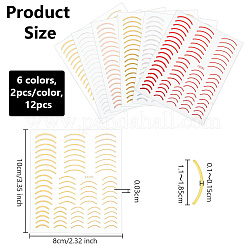12Pcs 6 Colors Imitation Metal Line Nail Art Stickers&nbsp;MRMJ-OC0003-93