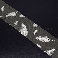 オーガンジーレーストリム  羽模様のフラット  ギフト装飾用  ゴールド  2-3/8インチ（60x0.1mm）  25ヤード/ロール&nbsp;BT-TAC0007-09E