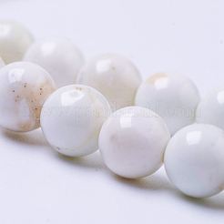 天然マグネサイトビーズ連売り  染め  ラウンド  フローラルホワイト  6mm  穴：1mm  約68個/連  15.7インチ&nbsp;X-G-P286-10-6mm