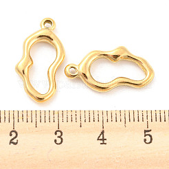 304ステンレスペンダント  ハートチャーム  18KGP本金メッキ  20.5x10.5x3mm  穴：1.4mm&nbsp;STAS-I202-23G