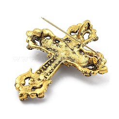 Cross Alloy Rhinestone Brooches&nbsp;JEWB-Q006-02A
