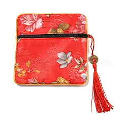 Chinese Style Floral Cloth Jewelry Storage Zipper Pouches&nbsp;LS-AJEW-D063-01B