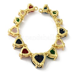 Rack Plating Brass Glass Connector Charms&nbsp;KK-F854-15G