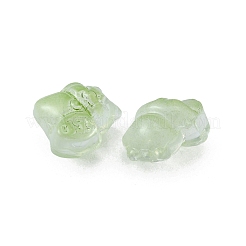 透明ガラスビーズ  幸運の猫  黄緑  15.5x12x9mm  穴：1.2mm&nbsp;GLAA-TAC0015-01J