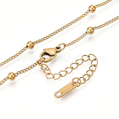 Ion Plating(IP) 304 Stainless Steel Satellite Chain Necklace for Men Women&nbsp;NJEW-E076-01G