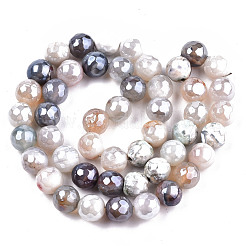Electroplate Natural Fire Crackle Agate Beads Strands&nbsp;G-T131-54E