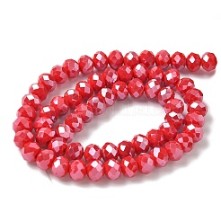 Electroplate Opaque Solid Color Glass Beads Strands&nbsp;EGLA-XCP0001-21