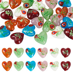 24Pcs 6 Colors Handmade Bumpy Millefiori Glass Beads&nbsp;LAMP-CW0001-11