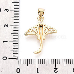 Brass Micro Pave Cubic Zirconia Pendants&nbsp;KK-T080-09G