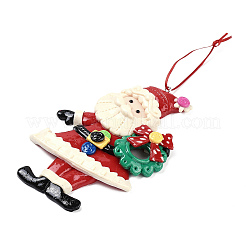 Christmas Santa Claus Handmade Polymer Clay Pendant Decorations&nbsp;HJEW-P017-01D