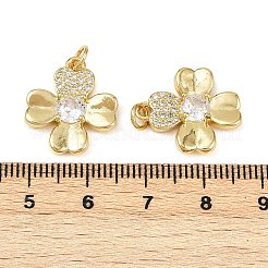Brass Micro Pave Cubic Zirconia Pendants&nbsp;KK-S526-55G