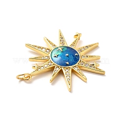 Rack Plating Brass Micro Pave Cubic Zirconia Pendants&nbsp;KK-M230-32G