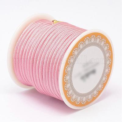 編み込みポリエステルコード  ラウンド  ピンク  3mm  約8.74ヤード（8m）/ロール&nbsp;OCOR-D005-03-1