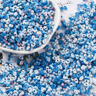 Two Tone Baking Paint Glass Seed Beads&nbsp;SEED-C003-01F-1