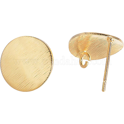 Brass Ear Stud Findings&nbsp;KK-BC0005-29G-1
