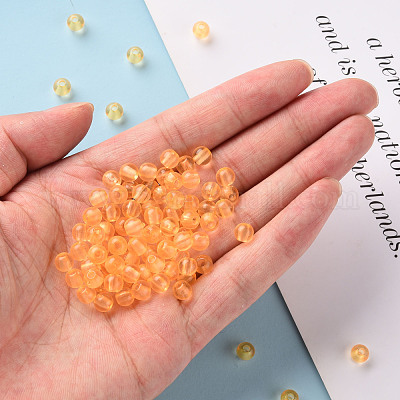 透明なアクリルビーズ  ラウンド  ゴールド  6x5mm  穴：1.8mm  約4400個/500g&nbsp;MACR-S370-A6mm-719-1