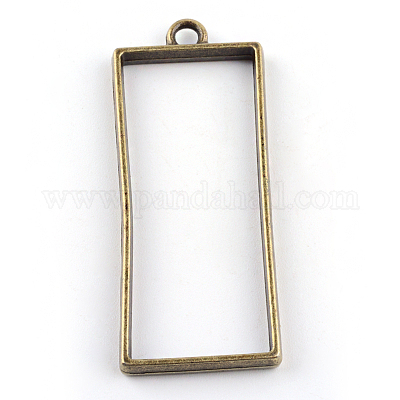 Wholesale Rack Plating Alloy Rectangle Open Back Bezel Pendants ...