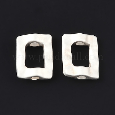 合金ビーズ  長方形  マットシルバーカラー  12.5x10x4mm  穴：2.5mm  7x5mm内径&nbsp;FIND-B038-21B-MS-1
