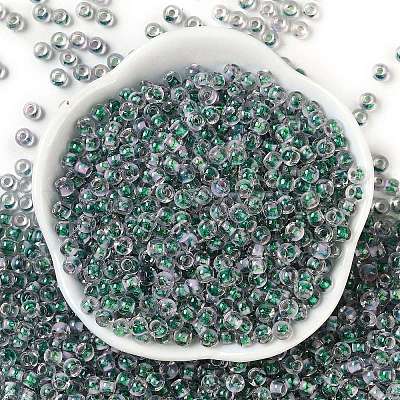 Transparent Inside Colours Glass Seed Beads&nbsp;SEED-A032-04W-1