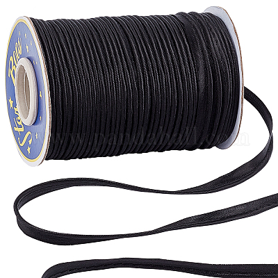 ポリエステルリボン  フラット  ブラック  3/8インチ（10x1.5mm）  約60.15ヤード（55m）/ロール&nbsp;OCOR-WH0068-28D-1
