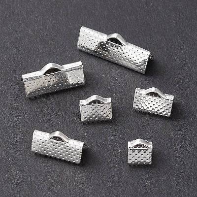 120Pcs 6 Styles Iron Ribbon Crimp Ends&nbsp;IFIN-YW0003-22-1