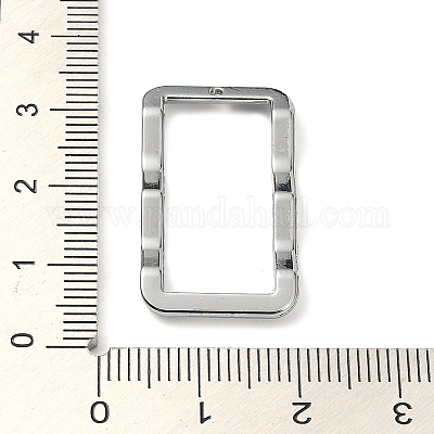 ラックメッキ合金ペンダント  長方形  プラチナ  29.5x16x3mm  穴：0.8mm&nbsp;PALLOY-K023-13P-1