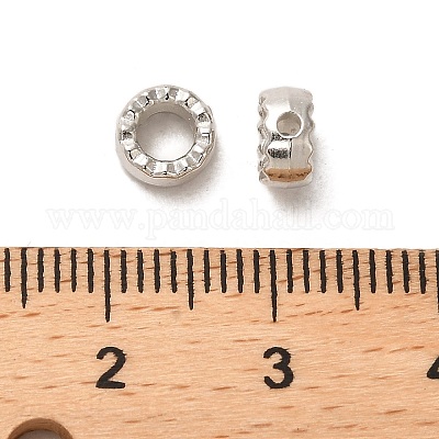 CCBプラスチックビーズフレーム  フラットラウンド  プラチナ  6x3mm  穴：1.2mm&nbsp;CCB-A001-01P-1