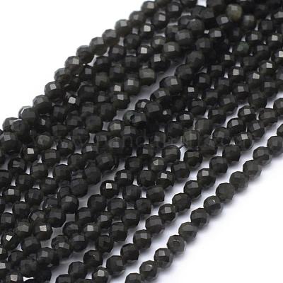 Natural Obsidian Beads Strand&nbsp;G-E411-33-3mm-1