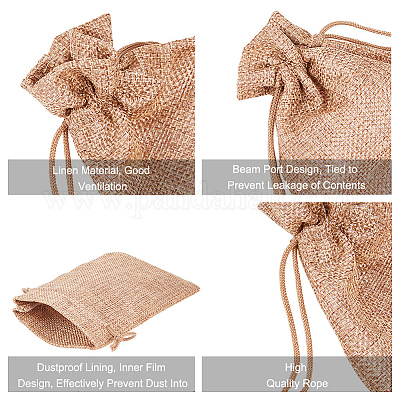 Burlap Packing Pouches Drawstring Bags&nbsp;ABAG-BC0001-08-9x7-1