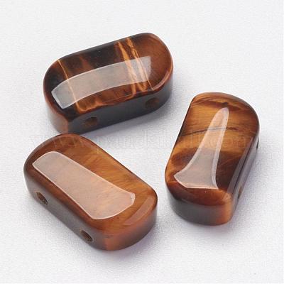 天然な虎目のマルチ連リンク  長方形  16x9x6mm  穴：2mm&nbsp;G-P265-04-1