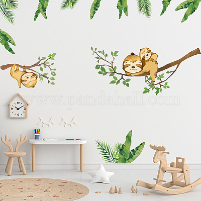 塩ビウォールステッカー  壁飾り  ナマケモノの模様  390x800mm&nbsp;DIY-WH0228-711-1