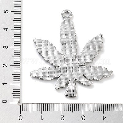 合金ペンダント  葉  プラチナ  48.5x41x2mm  穴：2.5mm&nbsp;PALLOY-S031-13B-1