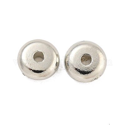 Ccbプラスチックスペーサービーズ  フラットラウンド  プラチナ  5x2mm  穴：1.2mm&nbsp;CCB-L014-02C-P-1