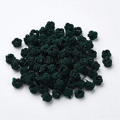 ポリエステルファブリックビーズ  ラウンド  ダークスレートグレー  6x5mm  穴：4mm  約200個/袋&nbsp;WOVE-N002-03-1
