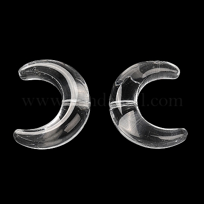 グラデーション手作りランプワーク ビーズ  ムーン  透明  16.5x13x5.5mm  穴：1mm&nbsp;LAMP-C005-02E-1