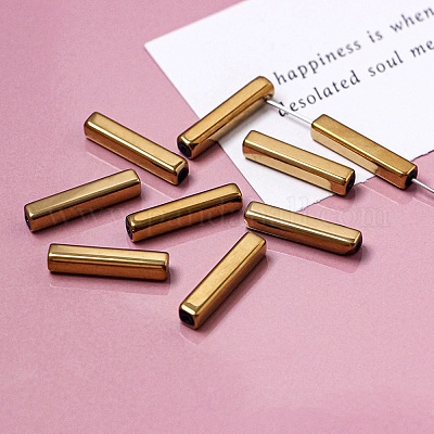 電気メッキガラスビーズ  多面カット  長方形  ダークチソウ  19.5~20x4x4mm  穴：1mm&nbsp;LS-GLAA-D024-01M-1