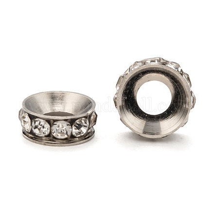 Brass Rhinestone Spacer Beads RB-A020-9mm-01P-1