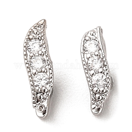 Rack Plating Brass Micro Pave Clear Cubic Zirconia Snap on Bails KK-G470-01P-1