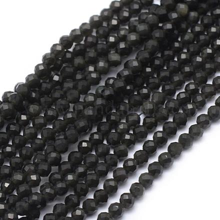 Natural Obsidian Beads Strand&nbsp;G-E411-33-3mm-1