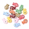 Baking Paint Glass Enamel Beads, Fish, Mixed Color, 19.5x12.5x6~6.5mm, Hole: 1.2~1.4mm