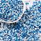 Two Tone Baking Paint Glass Seed Beads, Round Hole, Peanut, Dodger Blue, 4.5x2.5x2.5mm, Hole: 1mm, about 4500pcs/pound